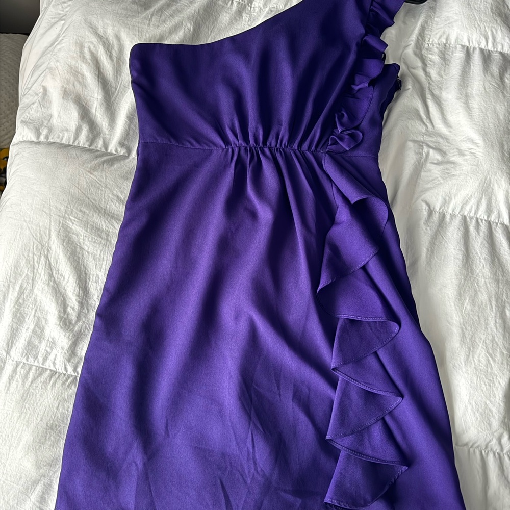 Elegant Purple One-Shoulder Dress